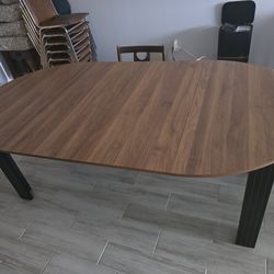 Extendable Dining Room Table 43"-78" Wooden Oval Dinner with Leaf Extenstion