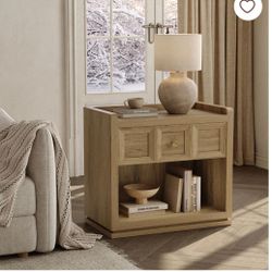 SICOTAS Night Stand Set 1, 26" Wide Nightstands with Drawer, Large Queen Size Nightstands Set 1. Modern Bedside Table for Bedroom, Side End Table (Bro