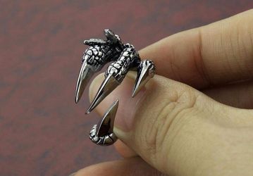 Vintage Silver Dragon Claw Adjustable Ring