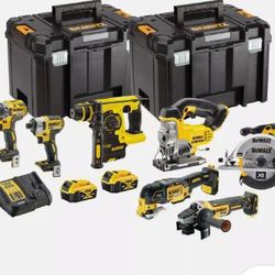 DEWALT 7 PIECE SET WITH 3 TEAR STORAGE BIN 