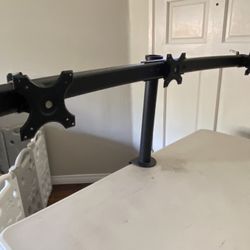 Triple Monitor Stand With Tubular Steel Desktop Clamps Single Stand