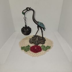 This Item Is A Decorative Crane-shaped Hanging Incense Burner Made Of Metal Alloy.