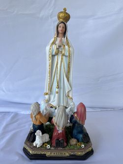 Virgen de Fátima Con Pastorcitos 11.5” ❗️no caja ❗️