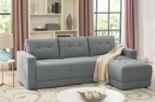 Abello 90" Wide Reversible Modular Sofa & Chaise with Ottoman