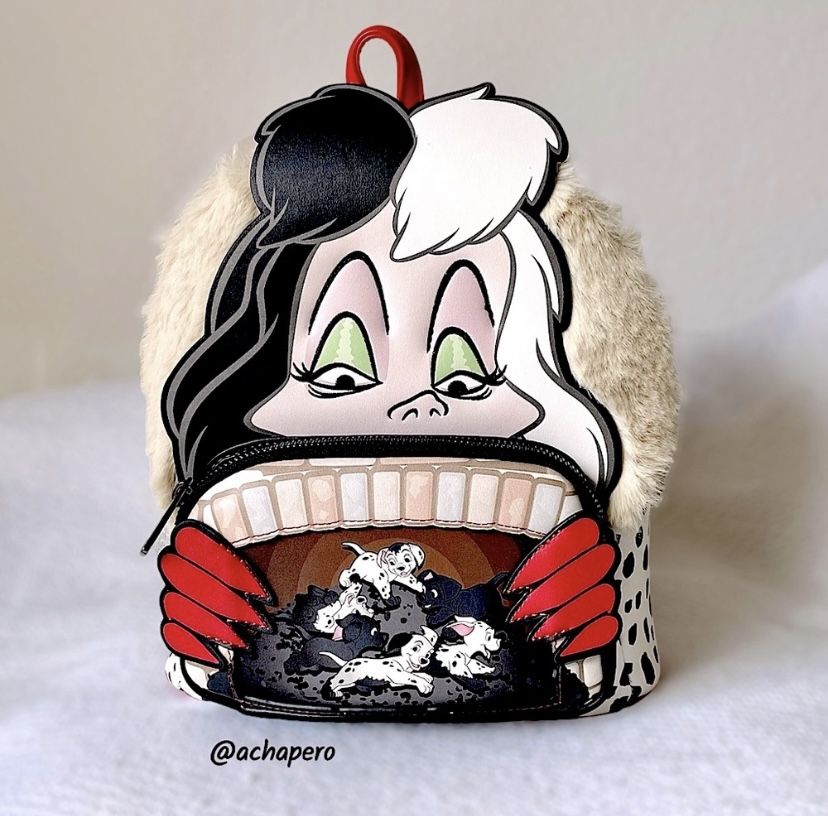 Authentic Loungefly Cruella 101 Dalmatians Villian Mini Backpack