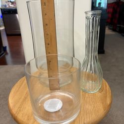 3 Glass Flower Vases
