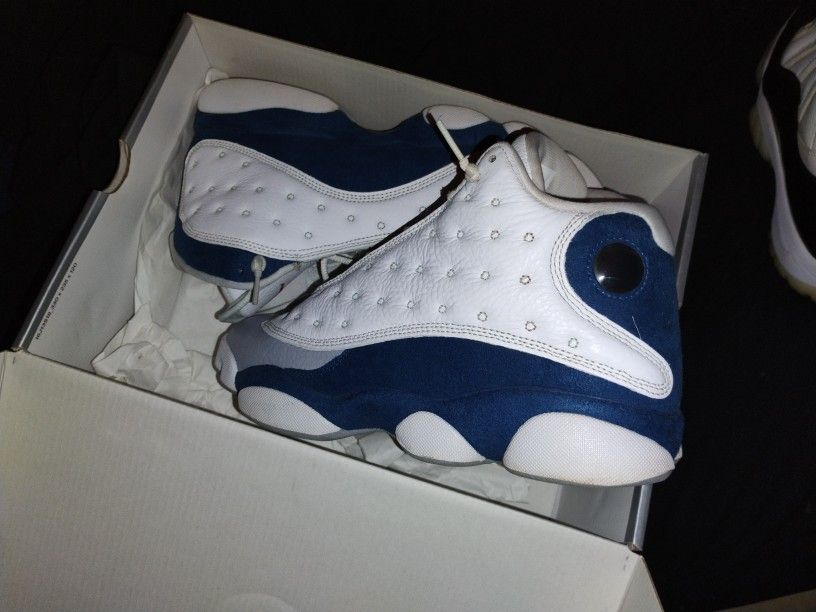 Brand New Jordan 13  Retro White/Fire Red-French Blue