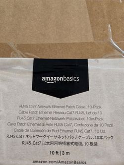 CAT7 10ft RJ45 10 Pack Ethernet Cable AmazonBasics