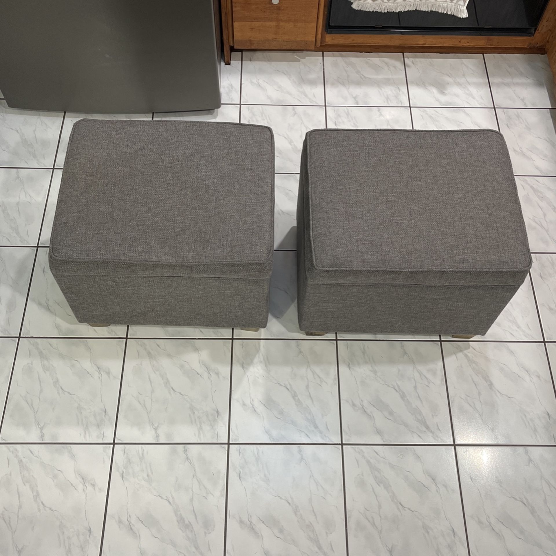 Gray Storage Bins/ Ottoman’s