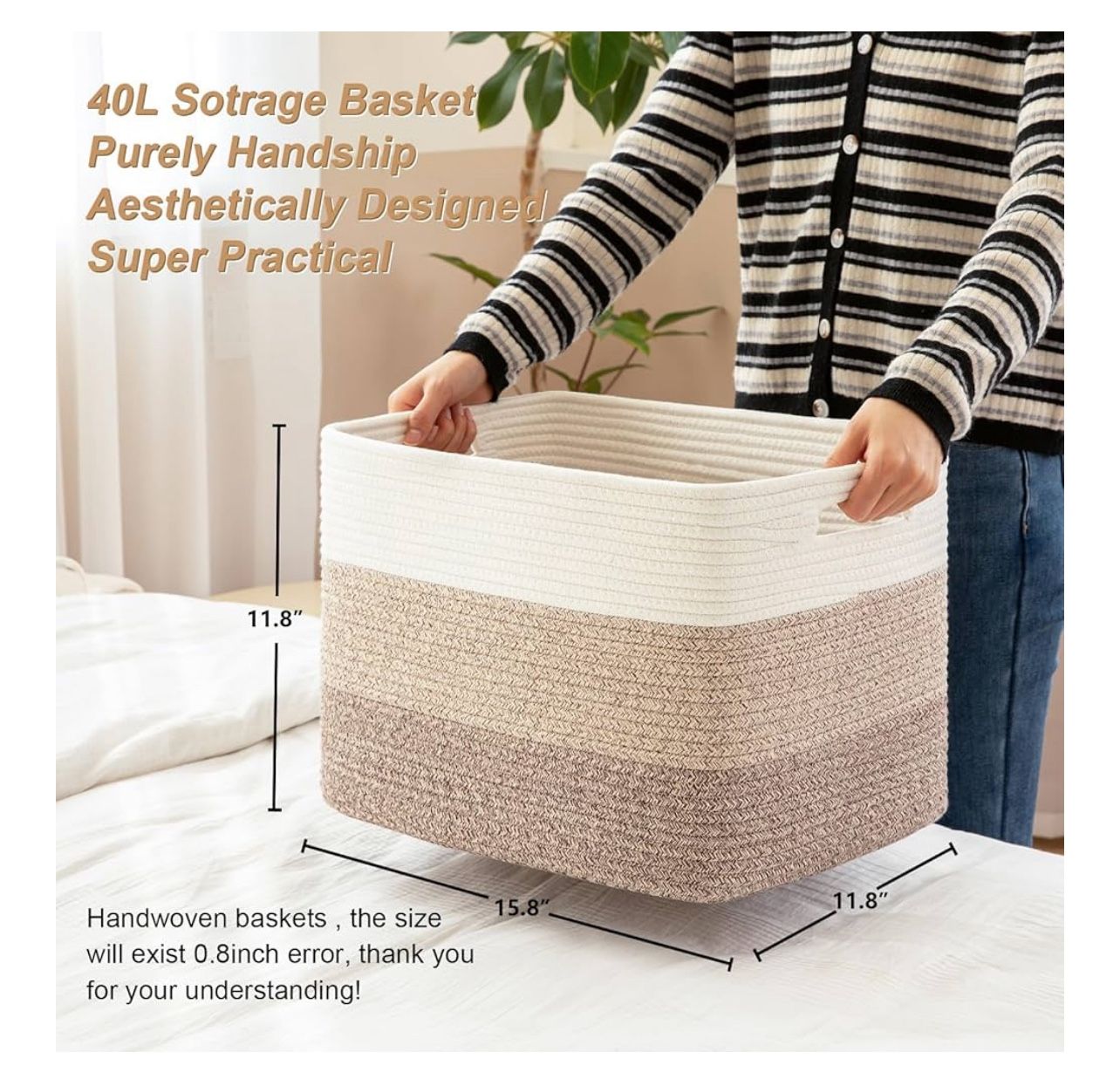 Storage Baskets for Organizing, Set Of 2