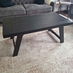 4ft Dark Brown/Black Wood Coffee Table