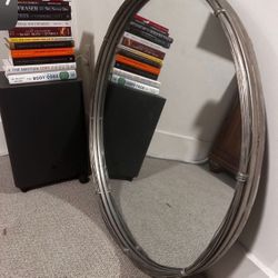 Beautiful Large  29.5” Silver Metal Circle Modern Mirror