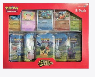 2026 Pokemon Mega Evolution: Ascended Heroes Assorted 5-Pack Mini Tin Set