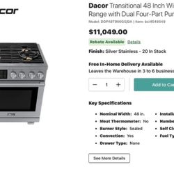 Stove Dacor 48´ See Description  OBO