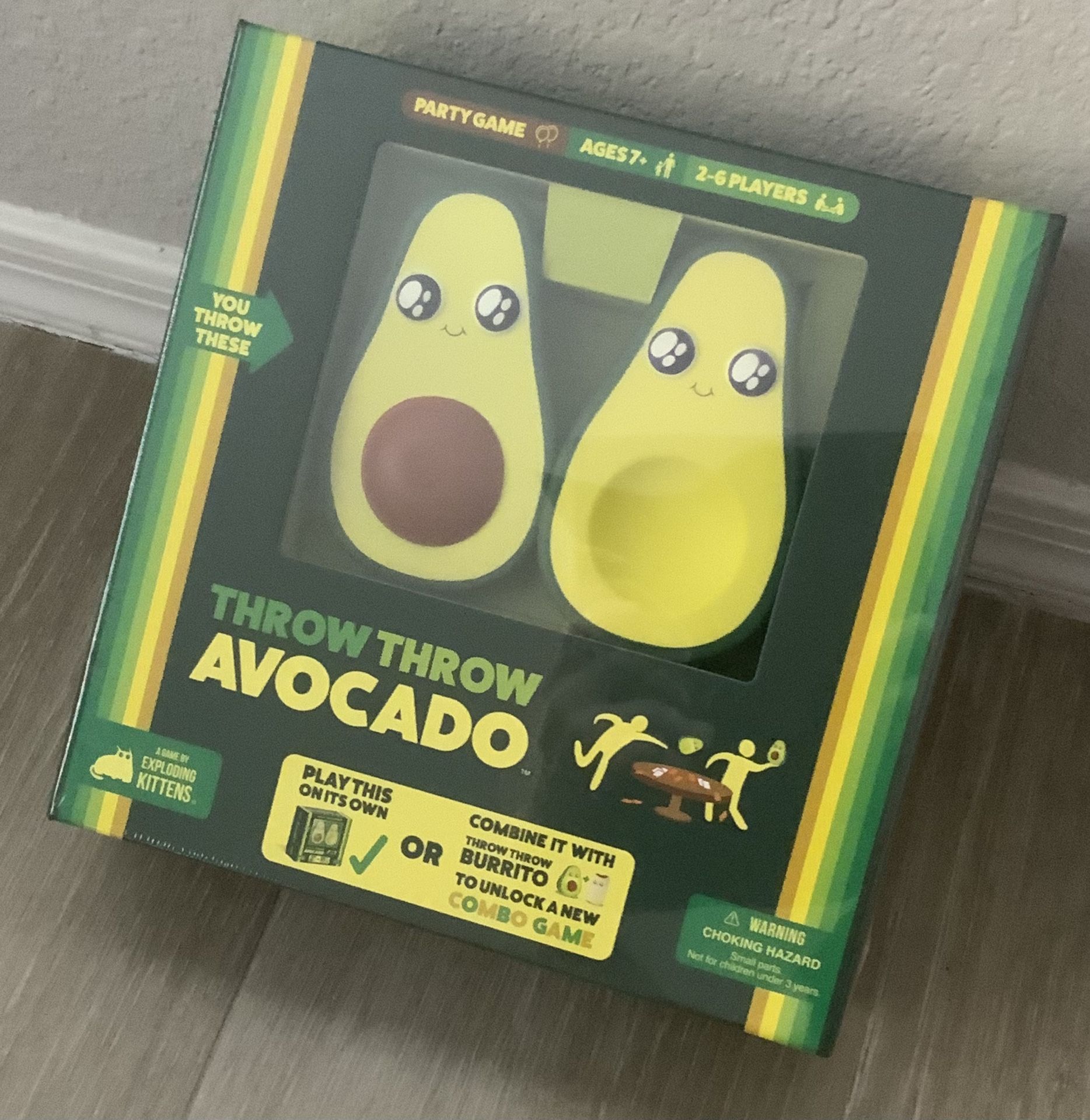 Exploding Kittens Throw Throw Avocado 2-6 Players - Ages 7+ - 15 Minutes to Play - Dodgeball Card Game - Party Game, Family Game Night, Kid and Adult 