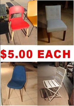 $5.00 each Assorted Chairs