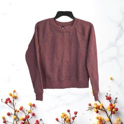 90 Degree By Reflex Chocolate Maroon Sweatshirt Women Size Small
