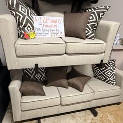 2 Piece Light Gray Sofa (FINANCED)
