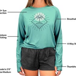 Reel Life Women' Long Sleeve UV Tee size medium