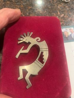 Vintage Southwestern kokopelli sterling silver pendant big in size