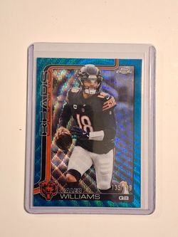 2025 Topps Chrome Football Caleb Williams Aqua Wave Refractor /199 #52 – Serial Numbered Bears Star!
