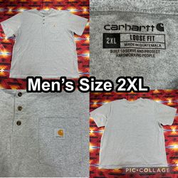 Carhartt Gray T-Shirt Short Sleeve Pocket Loose Fit K84 HGY Men's Size 2XL