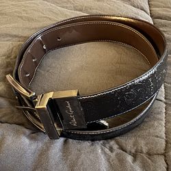Robert Graham Men’s Reversible Paisley Tooled Garrison Belt Black/Brown Size 34