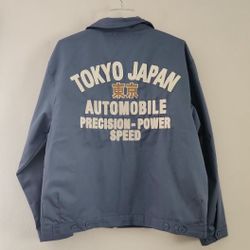 Ikigai Authentic Brand Tokyo Japan Auto Club Twill Jacket Color:Blue, Size M/L.