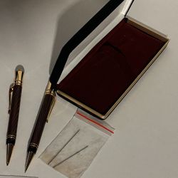 Handmade Wooden Pen And Pencil Set Gift,dads, Grads, Birthdays 