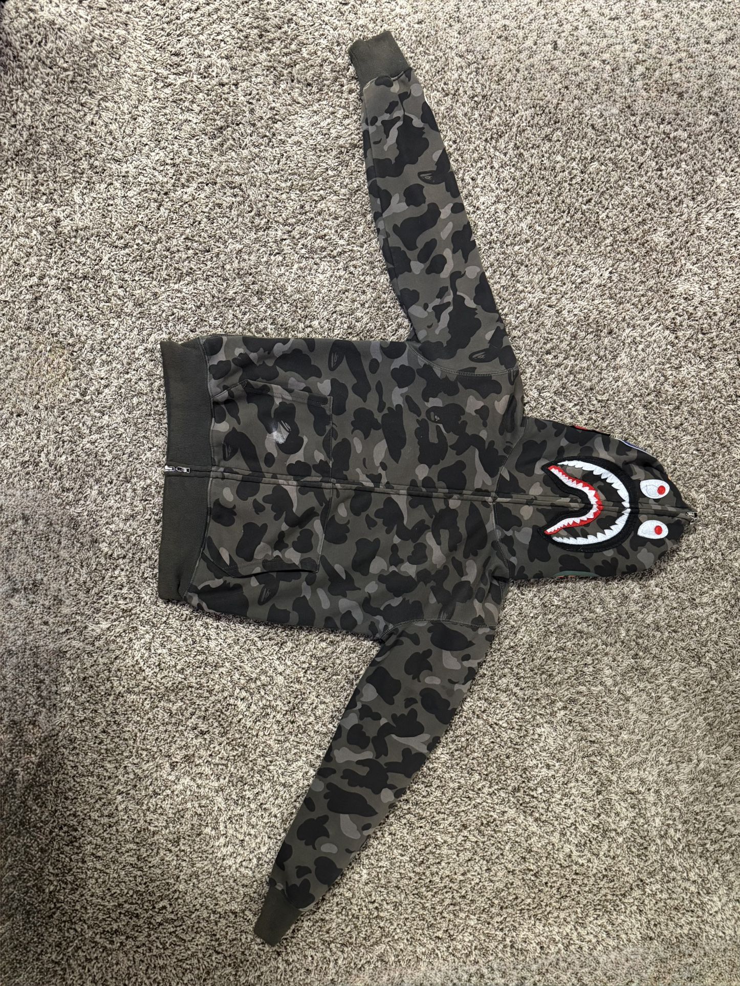 BAPE 1st Camo Shark Full Zip Hoodie 'Green'