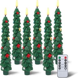 Flameless LED Christmas Tree Candles, 6 Pack