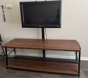 Modern Entertainment Center with Glass Self