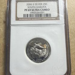 2006 S Silver Quarter South Dakota NGC PF69 Ultra Cameo