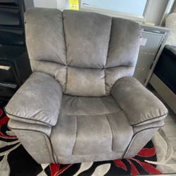 Barcelona, soft gray reclining chair now only $399. Easy finance option. Same day delivery.