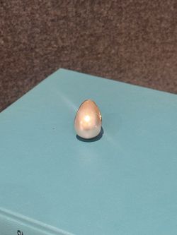Unique Large U-Shaped Baroque Pearl Artisan Earring – Custom Mixed-Metal Base
