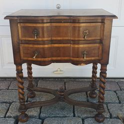 Antique Side Table With Two Drawers 