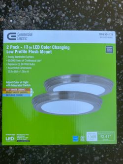 Commercial Electric 13in LED Flush Mount 2-Pack
