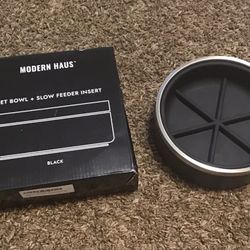 Slow Feeder Pet Bowl, 32oz (4 Cups), Stainless Steel, Non-Slip Base, BPA/PVC/Lead-Free, Portable, Removable Insert for Food and Water Bowl, Healthy Ea