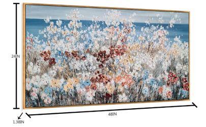 24x48 Yihui Arts Framed Flower Canvas Wall Art Enhance Home Decor