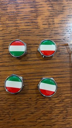Italian Flag Chrome License Plate Bolts Set of 4