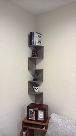 Corner Shelf Wall Mount, 5 Tier Floating Book Shelf