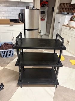 Industrial bar cart