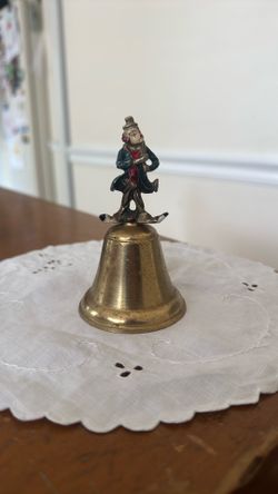 Brass Bell With Musician Enamel  Paint Handle And Brass Saxophone Playing Clown