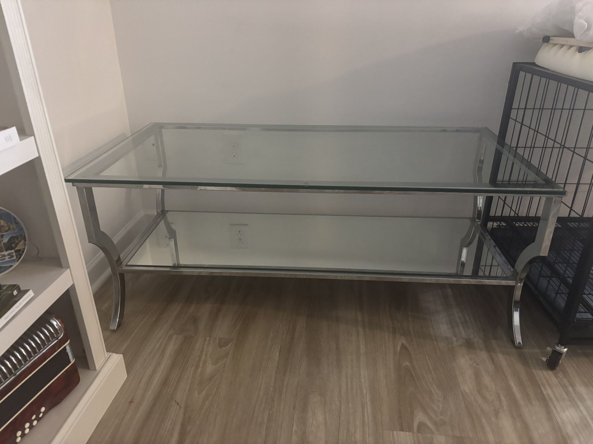 Both Tables, Mirror And Wall Shelves 