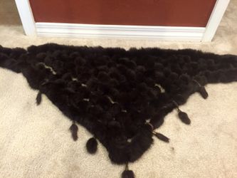 Beautiful chocolate rabbit fur shaw