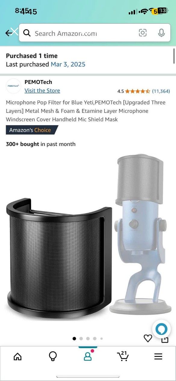 Microphone Pop Filter for Blue Yeti