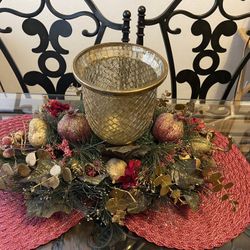 Beautiful Candle Christmas Centerpiece