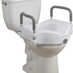 Drive Raised Toilet Seat With Removable Arms, 5" Height
