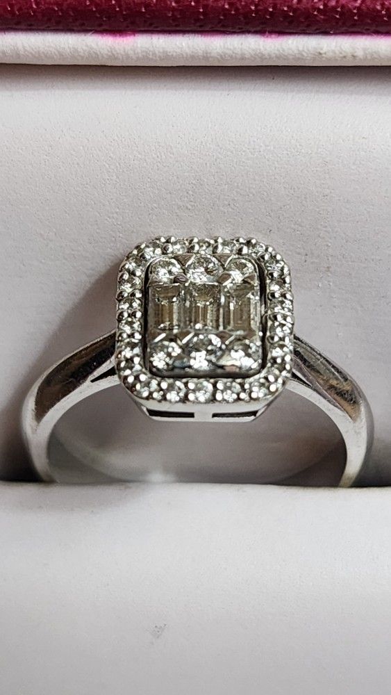 Baguette, Round and Princess Cut Rectangular Diamond Ring