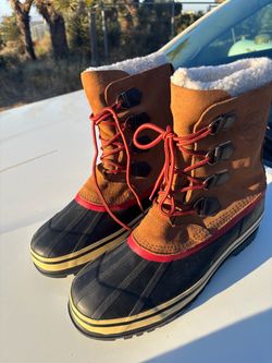 Coleman Mens Tan Black Red Leather Duck Boots Man